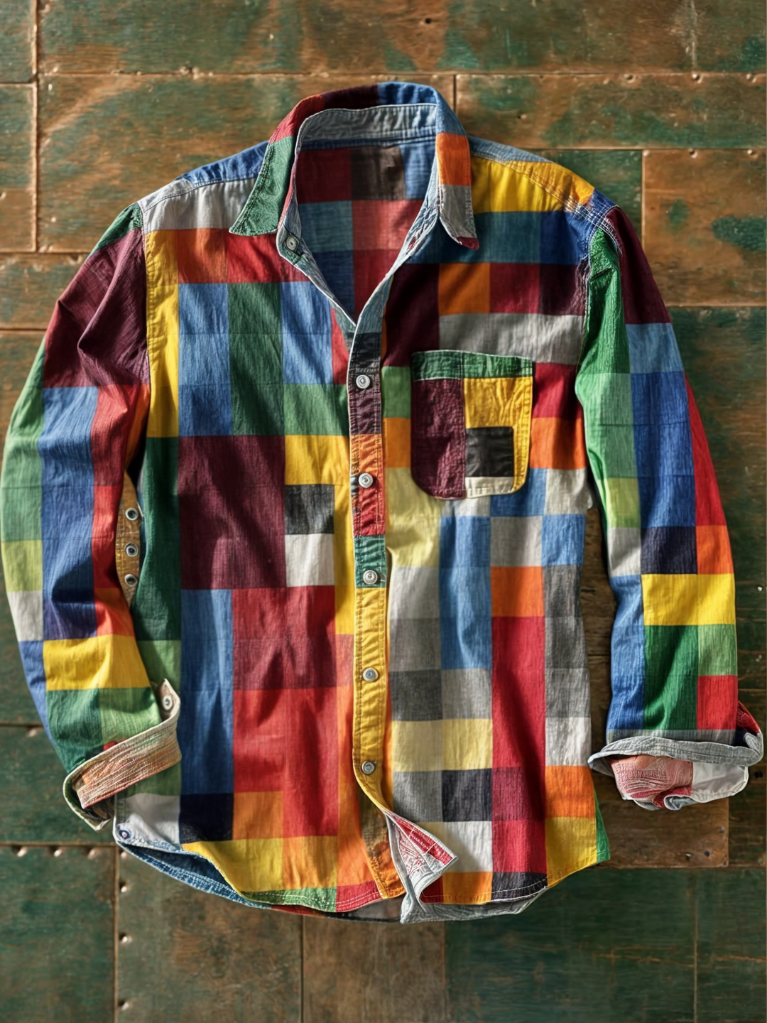 Jasper | Men's Multicolour Patchwork Woven Shirt
