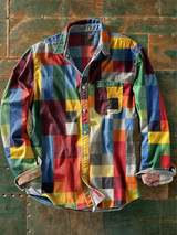Jasper | Men's Multicolour Patchwork Woven Shirt