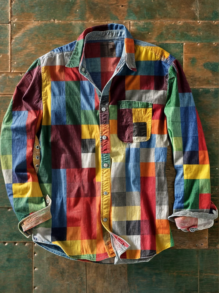 Jasper | Men's Multicolour Patchwork Woven Shirt