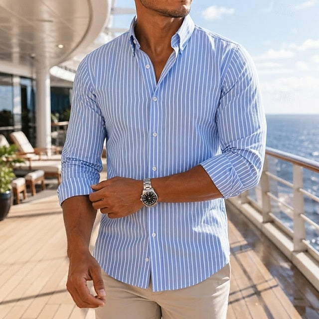 Curtis | Men's Striped Long Sleeve Shirt