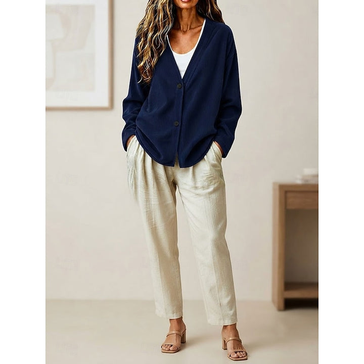 Maeve | Relaxed Ribbed Button-Front Cardigan