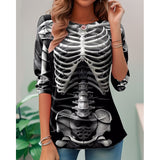 Selma | Skeleton Halloween Long Sleeve Top