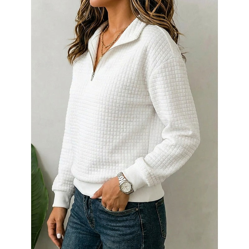 Isadora | Textured Quarter-Zip Pullover