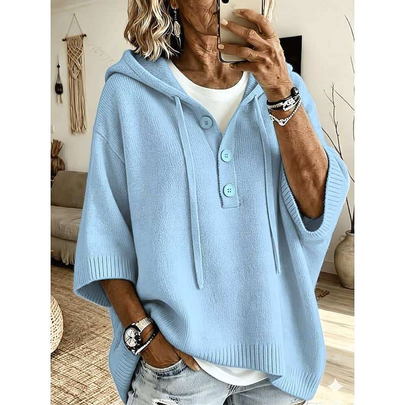 Marina | Relaxed Hooded Button Pullover