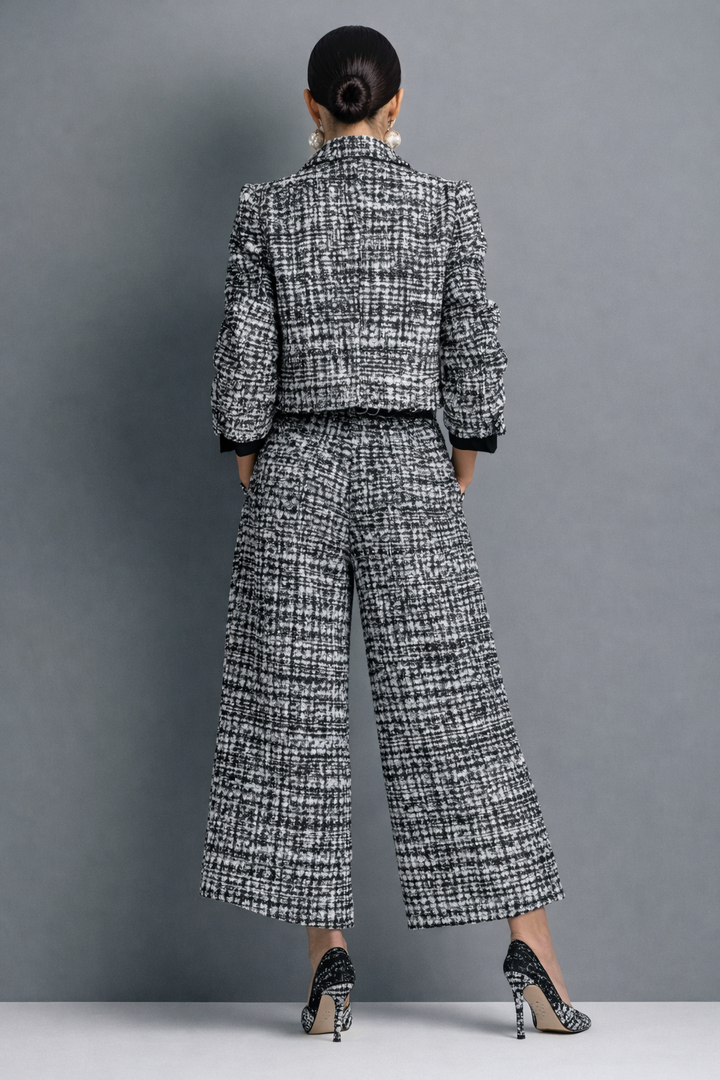 Joanna | Women's Tweed Jacket & Wide-Leg Trouser Set