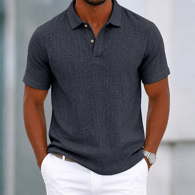 Vince | Men's Textured Linen Polo Shirt