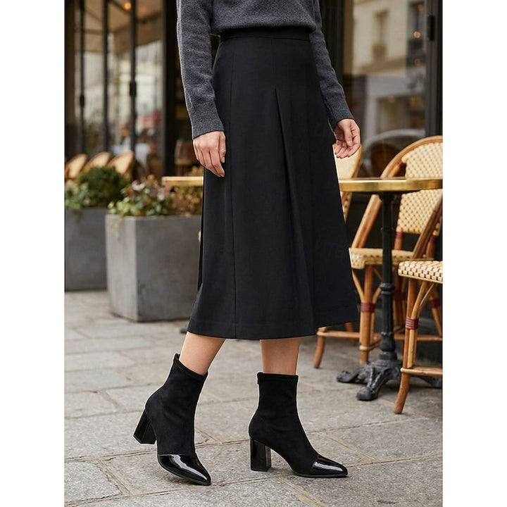 Lillian | Cap-Toe Chunky Heel Ankle Boots