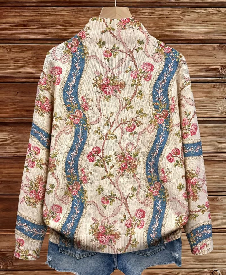 Henrietta | Vintage Floral Zip Cardigan