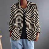 Ruth | Striped Open-Front Blazer