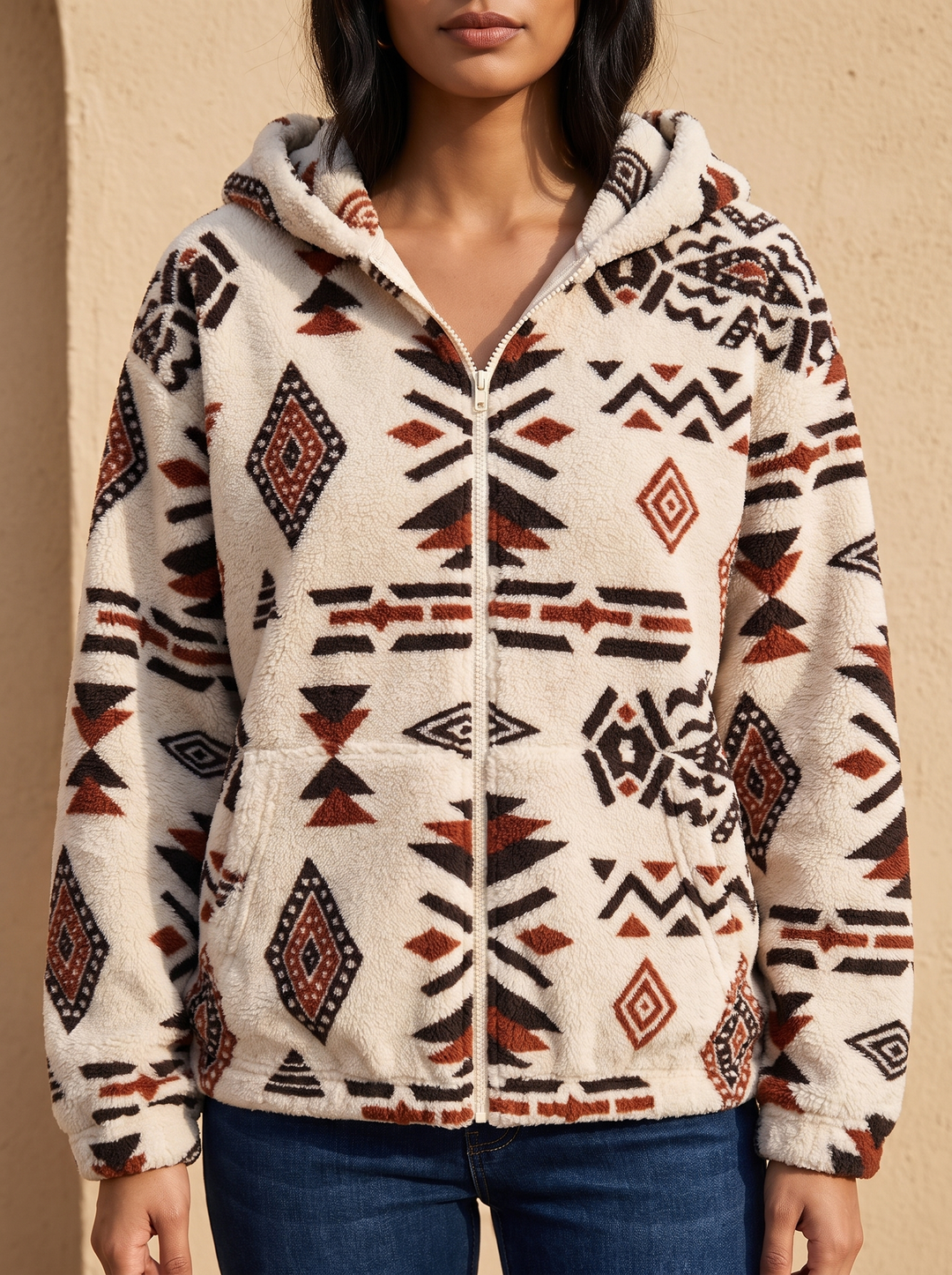 Darcy | Patterned Plush Hoodie