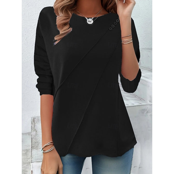 Lillian | Draped Button-Accent Top