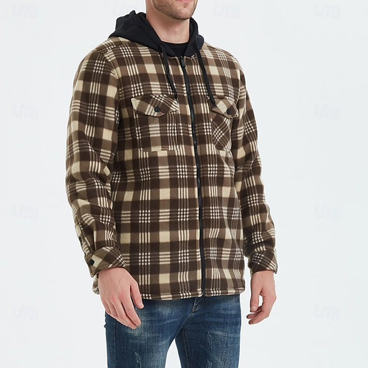 Emmett | Hooded Plaid Shirt Jacket