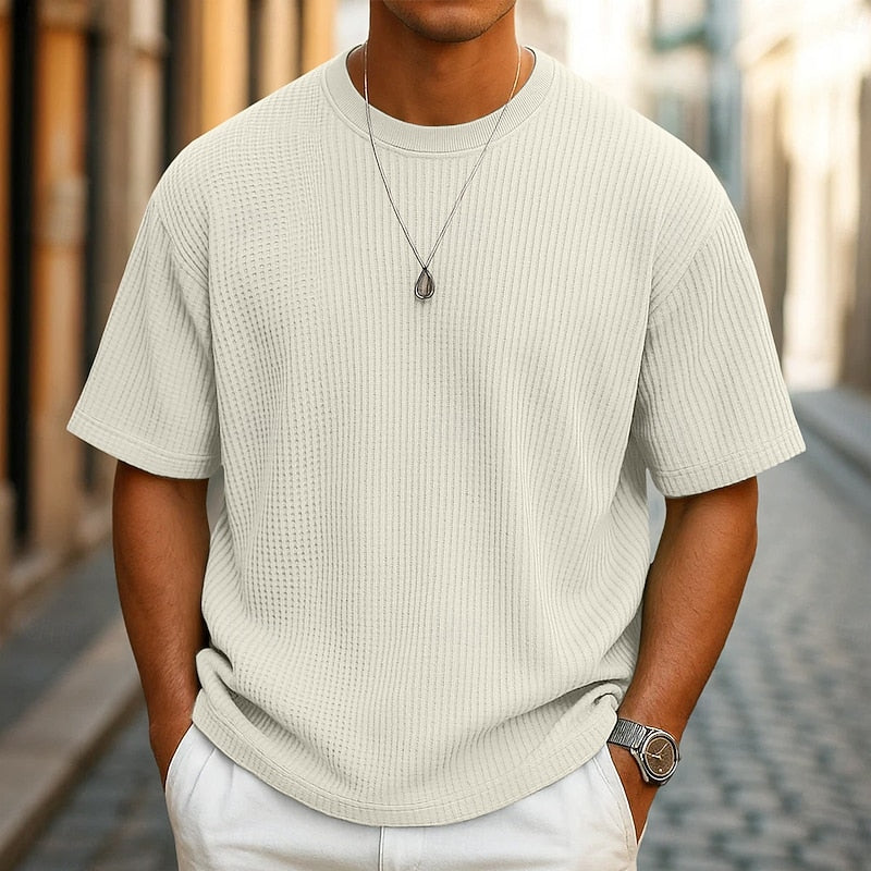 Emmett | Textured Waffle-Knit T-Shirt