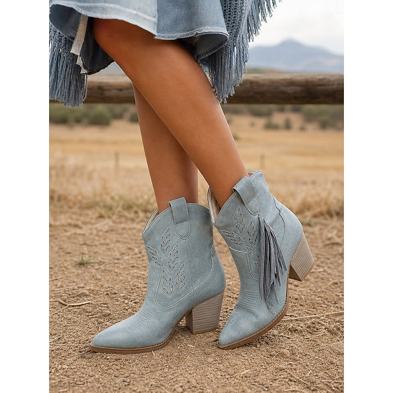 Savannah | Fringed Western Ankle Boots