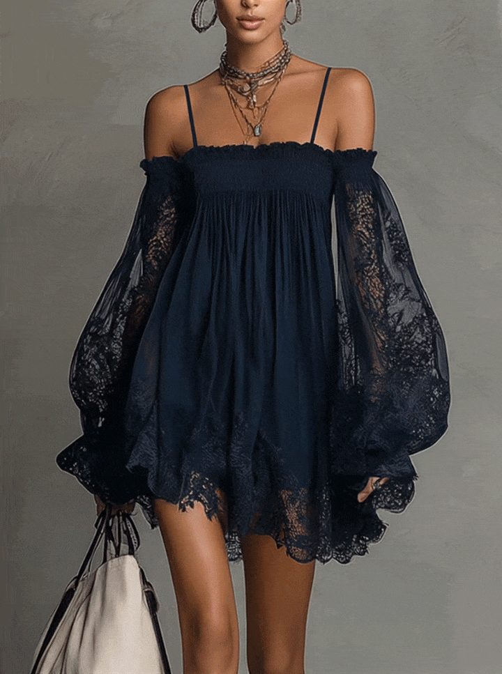 Celia | Off-Shoulder Lace Mini Dress