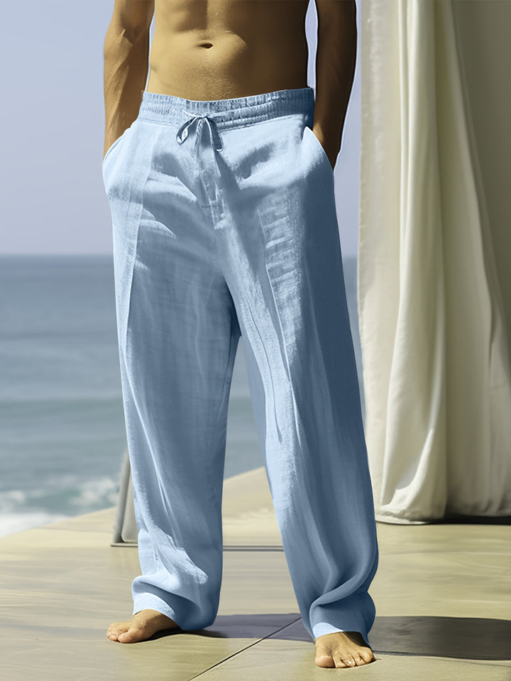 Graham | Men's Wide-Leg Linen Drawstring Trousers