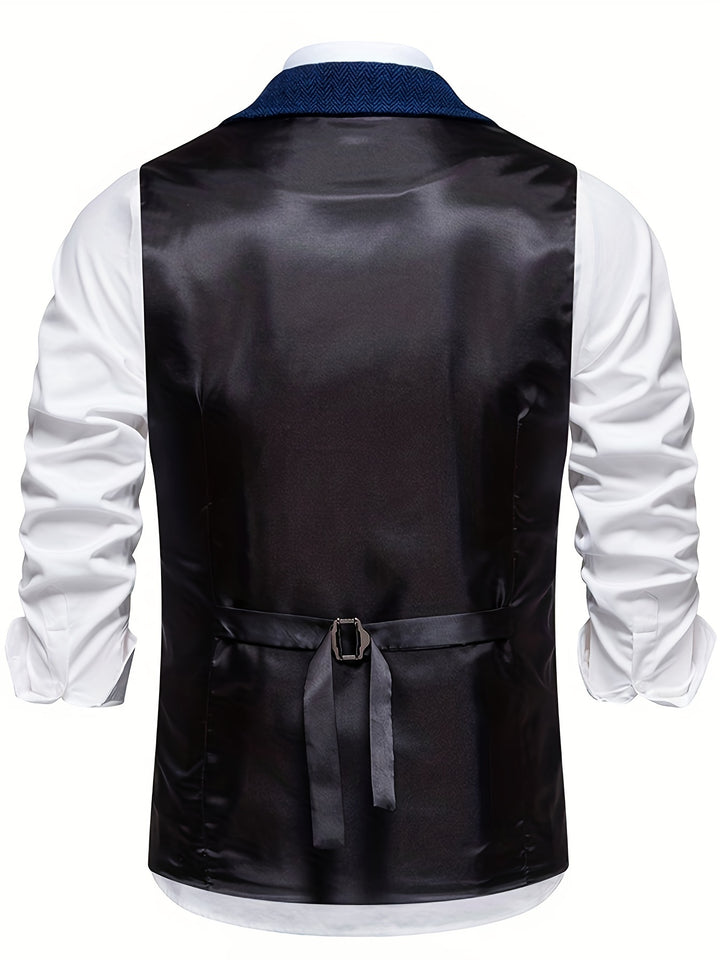 Edmund | Herringbone Single-Breasted Vest