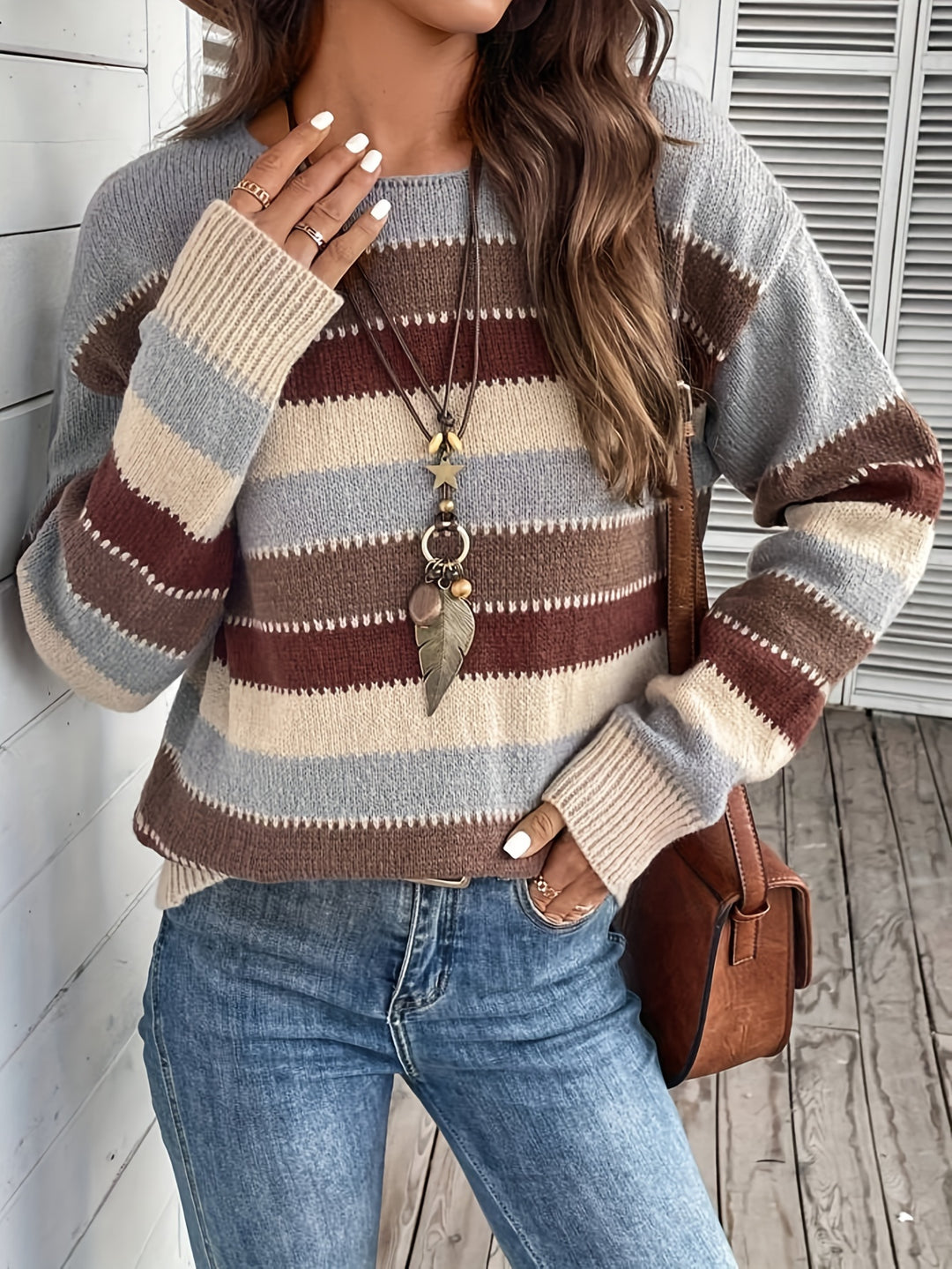 Marisol | Striped Round-Neck Sweater