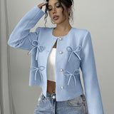 Amelie | Bow-Detail Cropped Jacket