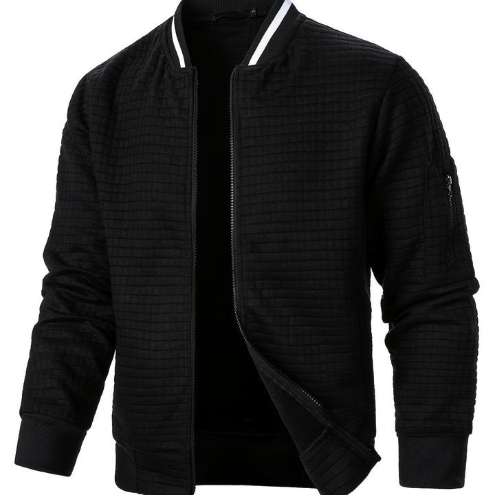 Marcus | Textured Stand-Collar Bomber Jacket