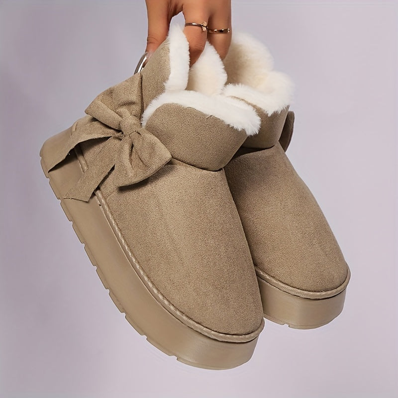 Noelle | Cozy Bow Ankle Boots