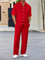 Landon | Men's Short Sleeve Shirt & Trousers Set