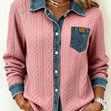 Sybil | Textured Contrast-Trim Shirt