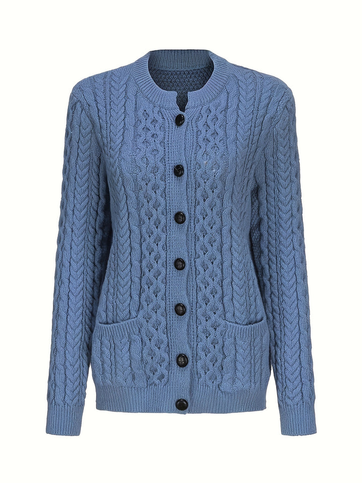 Delphine | Cable-Knit Button Cardigan