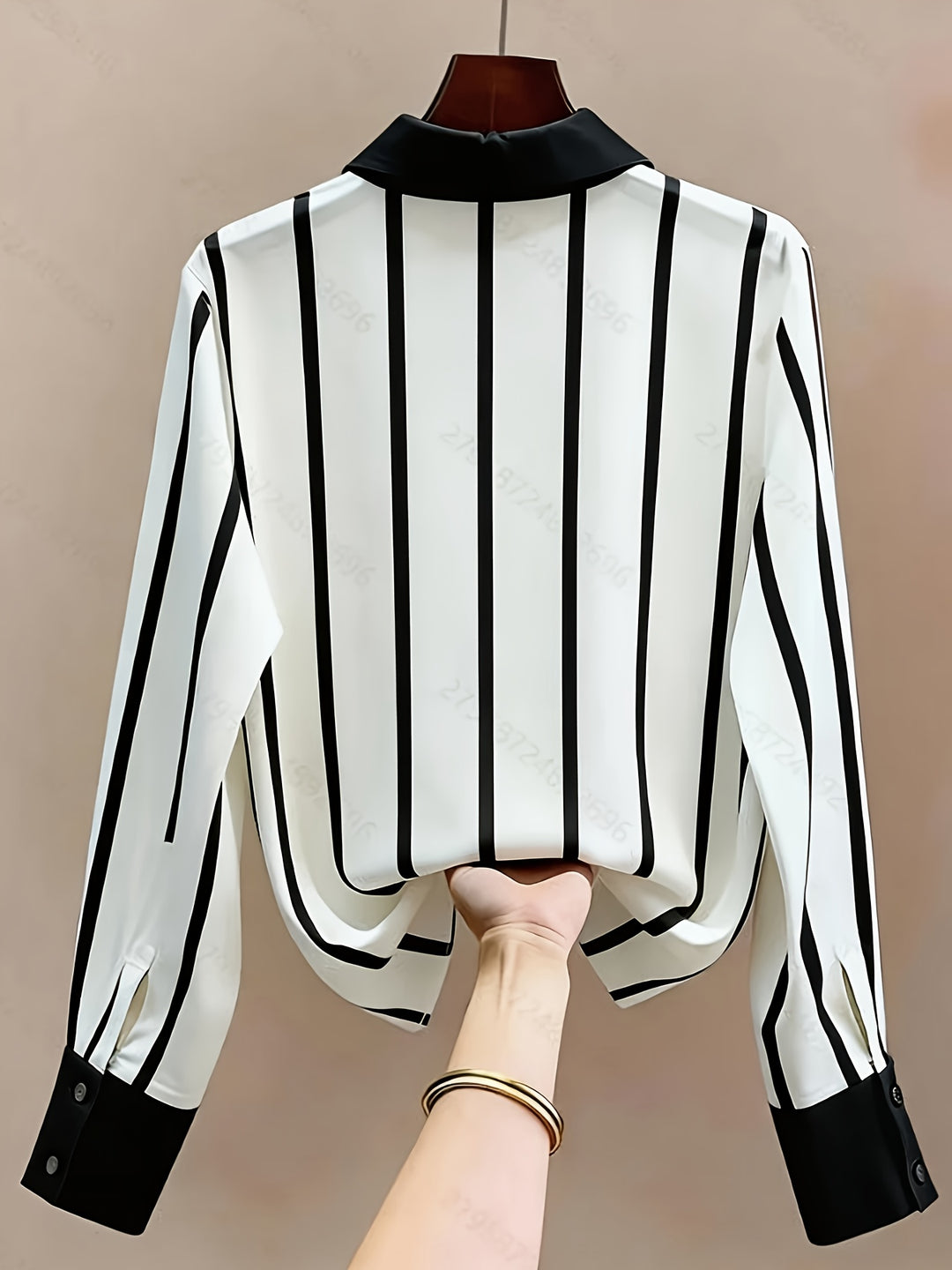 Rosalyn | Contrast-Trim Long Sleeve Shirt