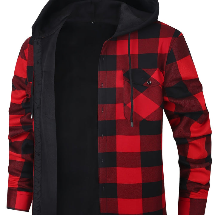 Nolan | Hooded Plaid Shirt Jacket