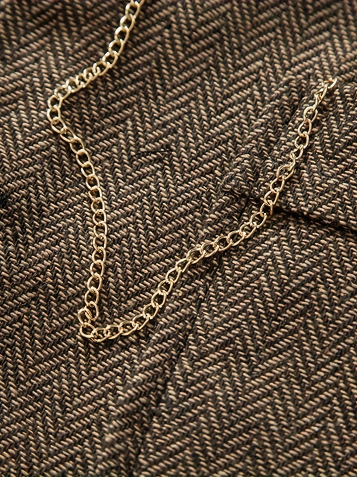 Edmund | Herringbone Single-Breasted Vest