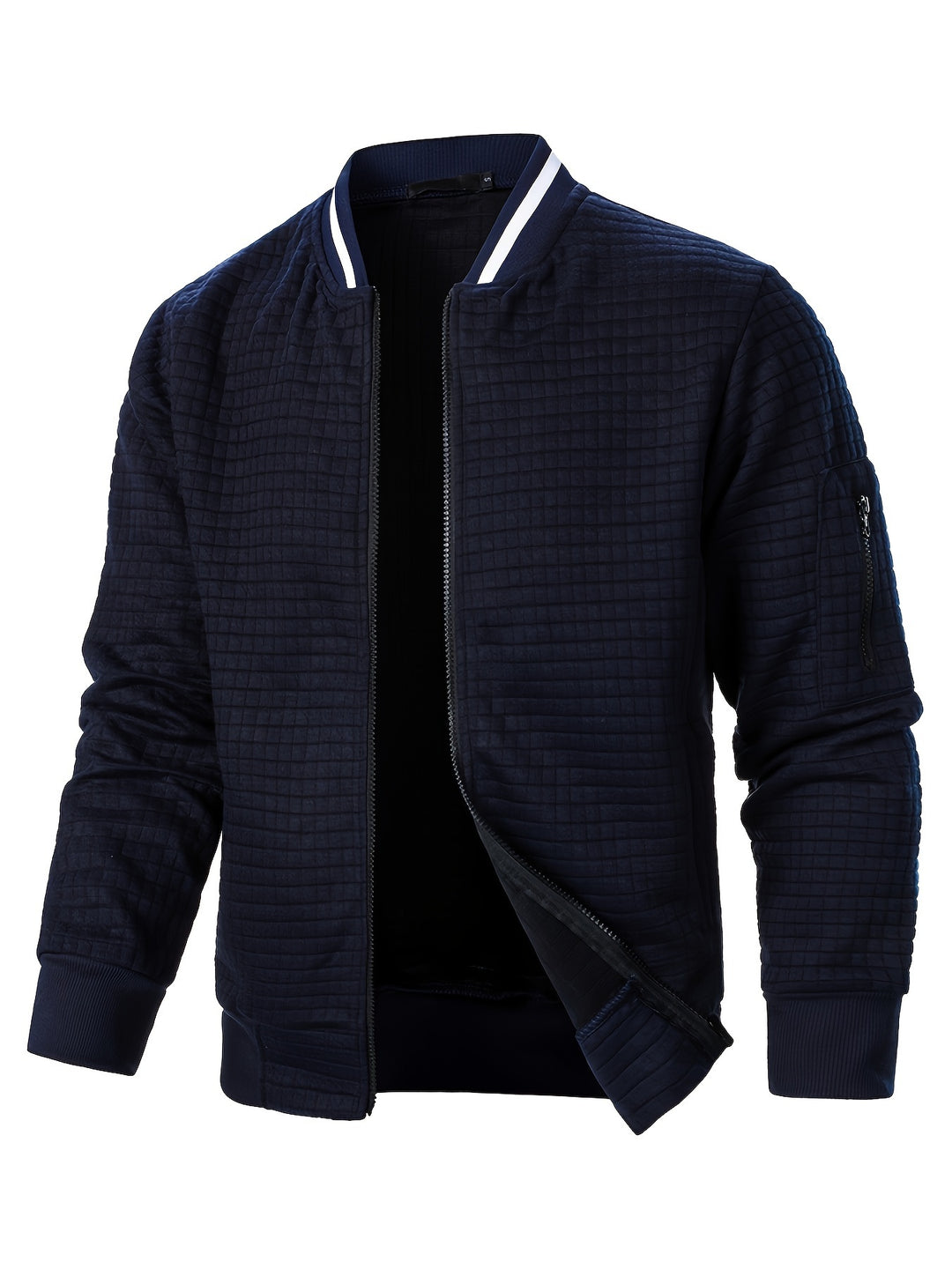 Marcus | Textured Stand-Collar Bomber Jacket