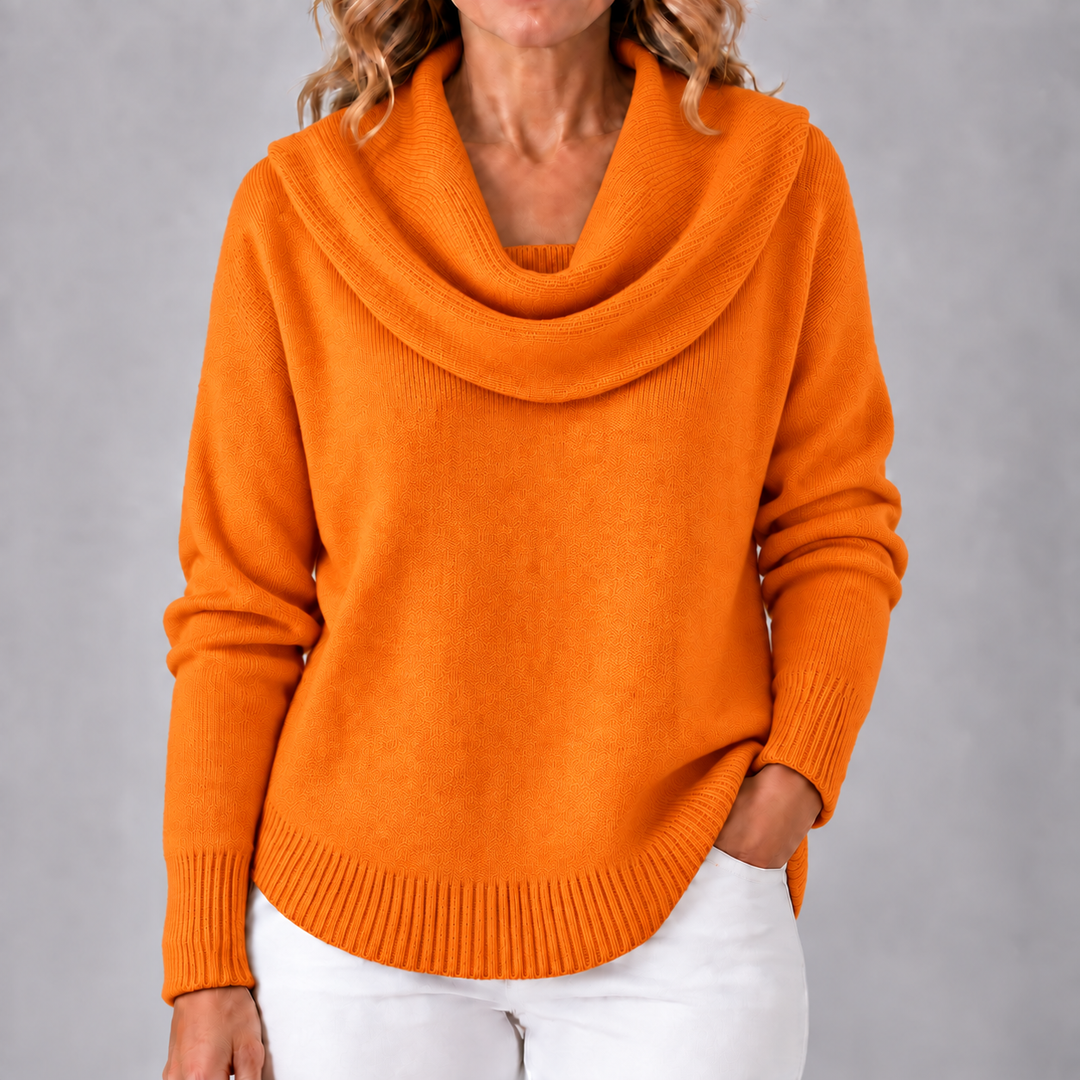 Cara | Draped Cowl Neck Sweater