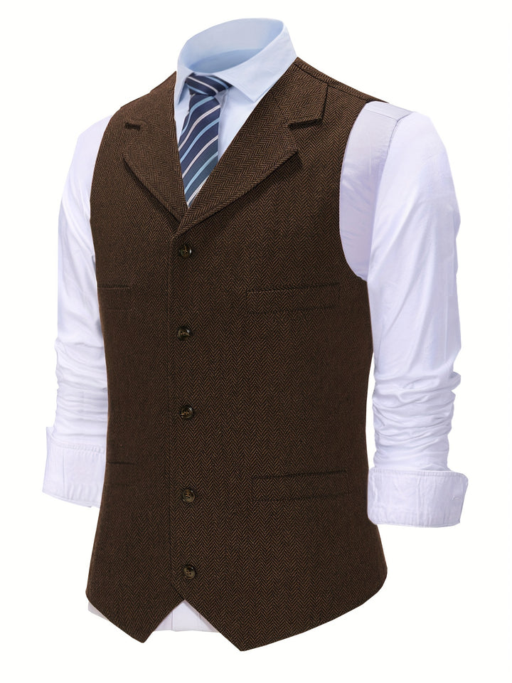 Archer | Herringbone Tailored Waistcoat