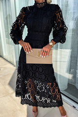 Vera | Elegant High-Neck Midi Dress