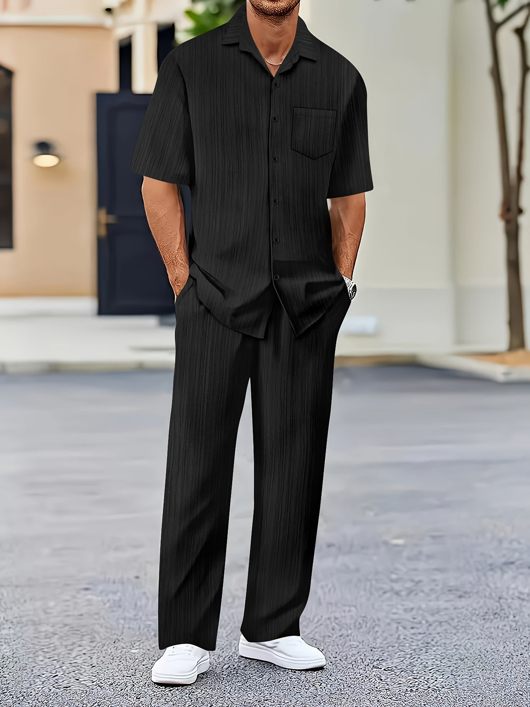 Landon | Men's Short Sleeve Shirt & Trousers Set