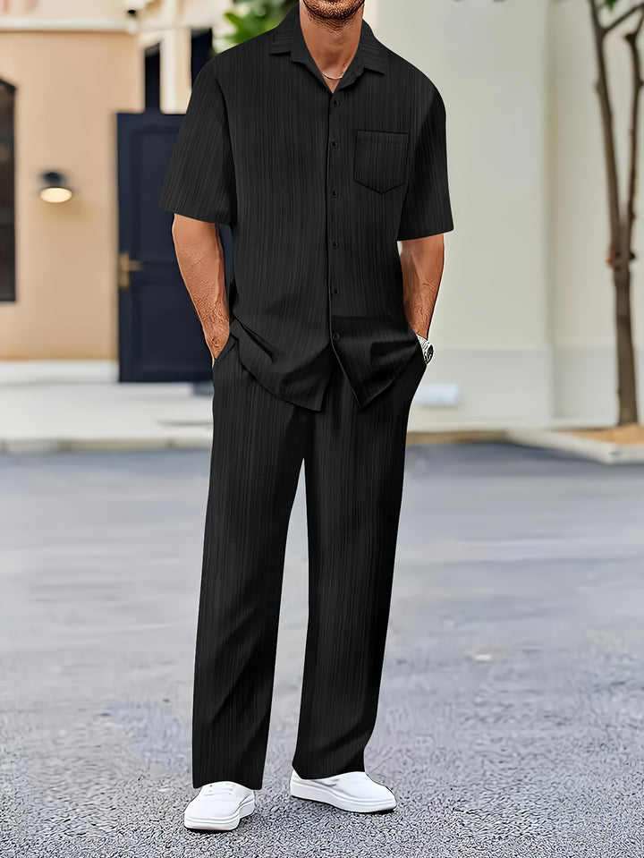 Landon | Men's Short Sleeve Shirt & Trousers Set