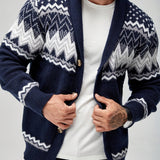 Silas | Nordic-Pattern Shawl Cardigan