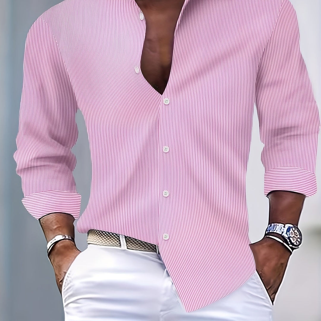 Colton | Men's Striped Long Sleeve Shirt