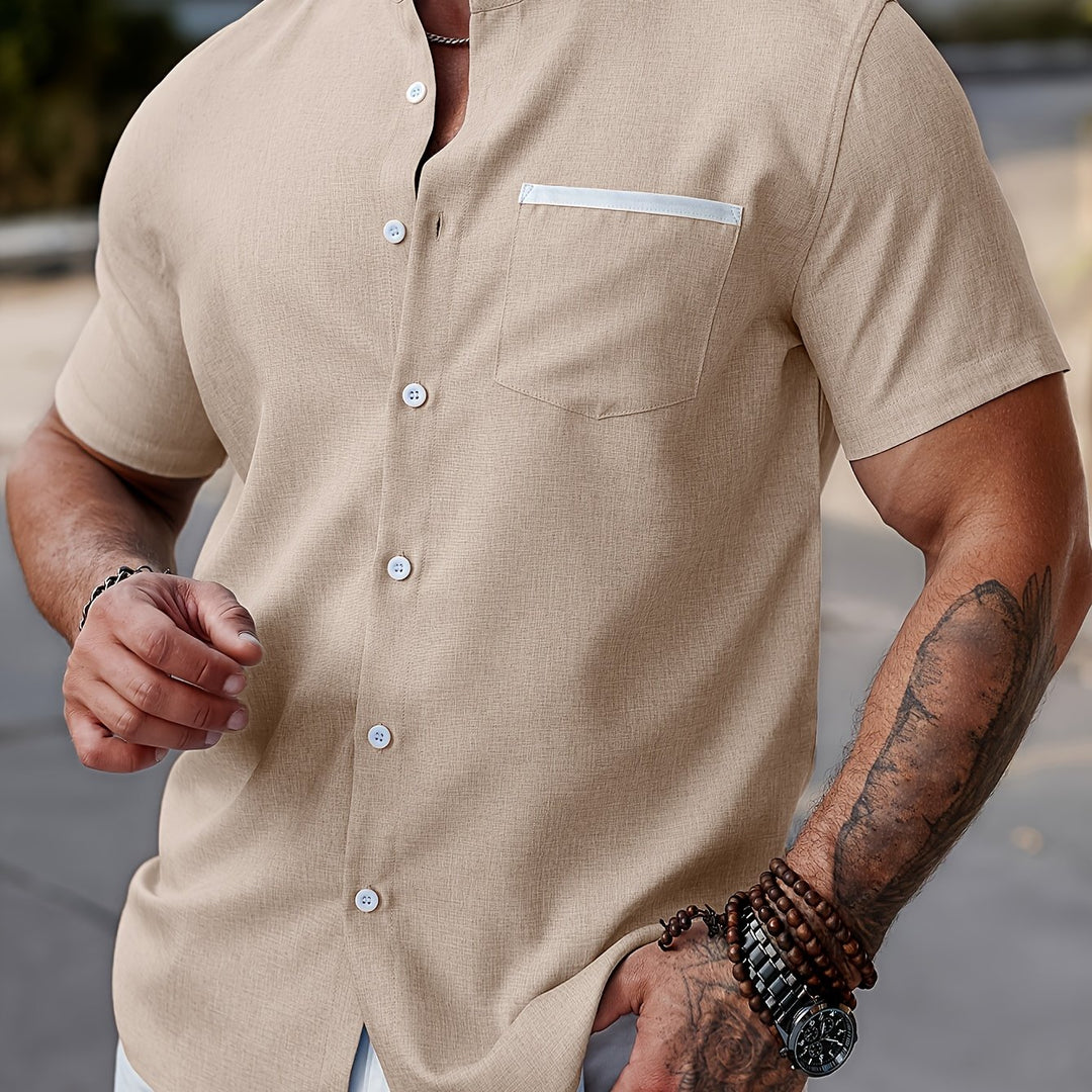Radley | Men's Mandarin Collar Short Sleeve Shirt