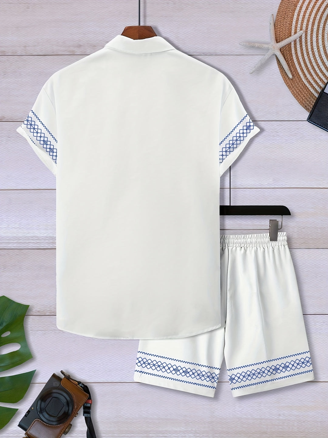 Donovan | Men's Geometric Print Shirt & Shorts Set