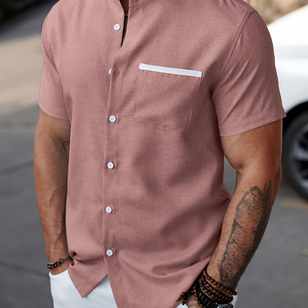 Radley | Men's Mandarin Collar Short Sleeve Shirt