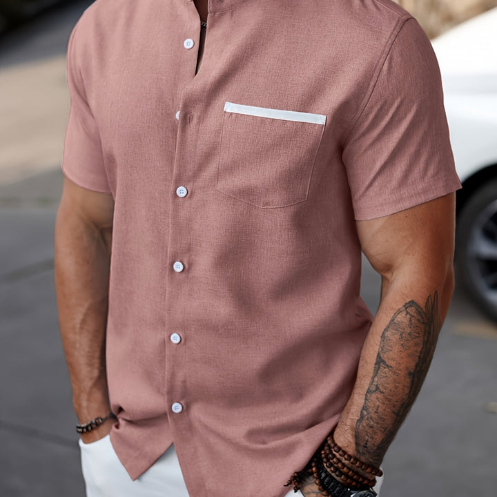 Radley | Men's Mandarin Collar Short Sleeve Shirt