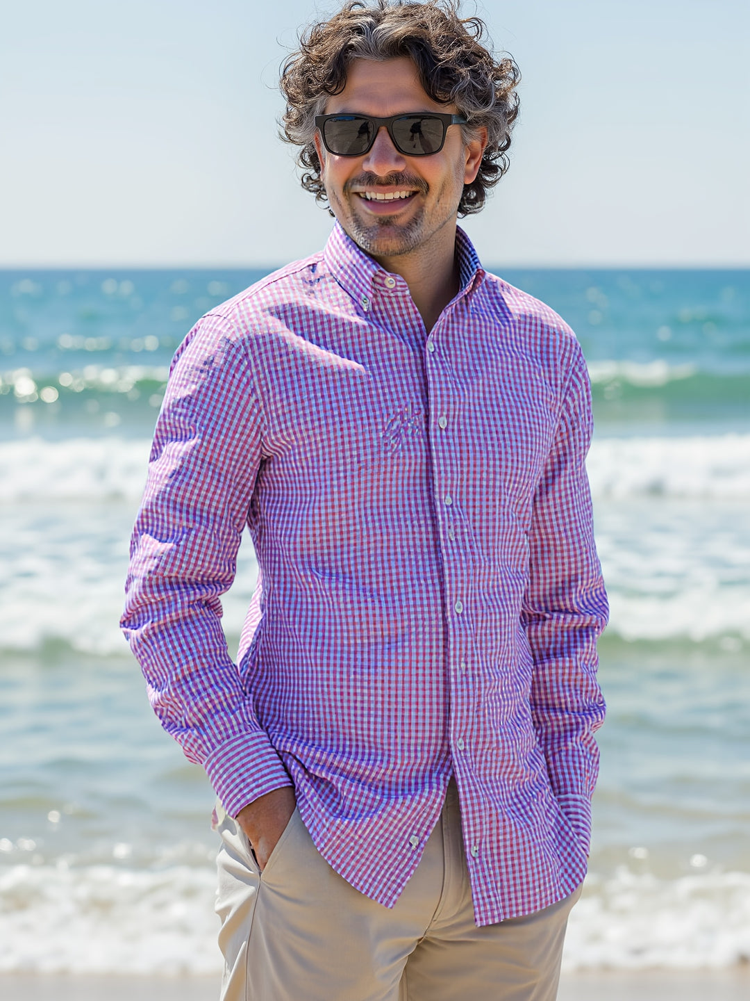 Sloan | Men's Print Colour-Block Long Sleeve Shirt