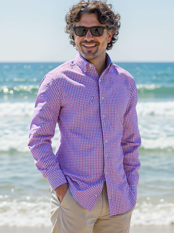 Sloan | Men's Print Colour-Block Long Sleeve Shirt