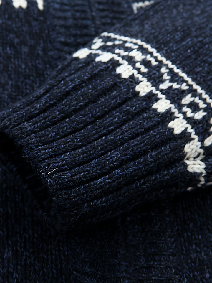 Gregory | Snowflake-Knit Zip Cardigan