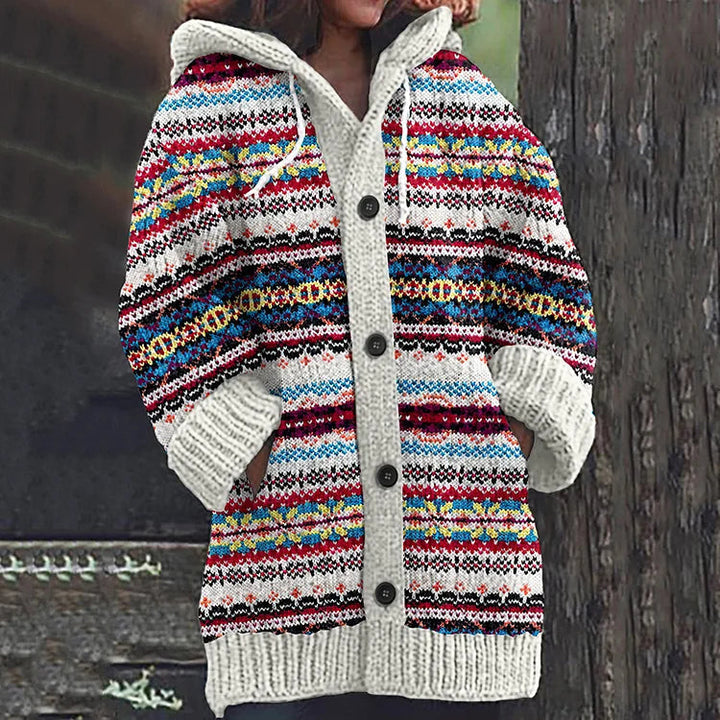 Anwen | Nordic Hooded Knit Cardigan