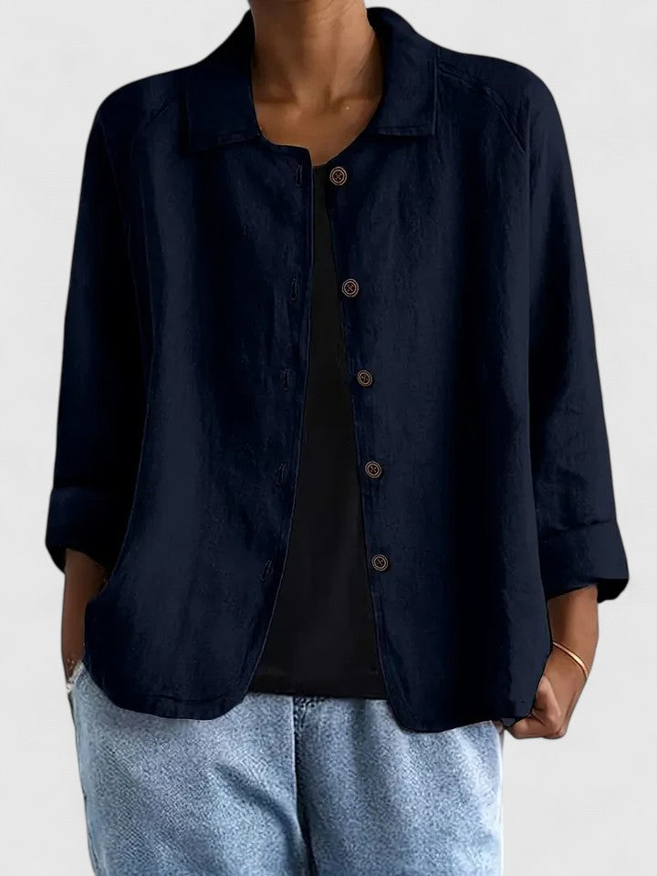 Bryony | Relaxed Collared Button-Front Shirt