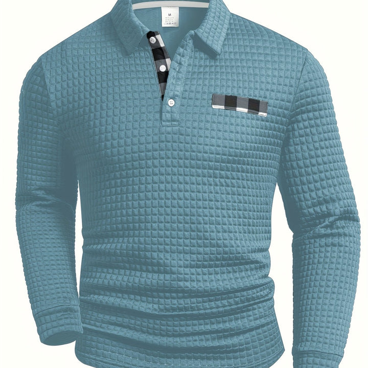 Hollis | Textured Long-Sleeve Polo Shirt