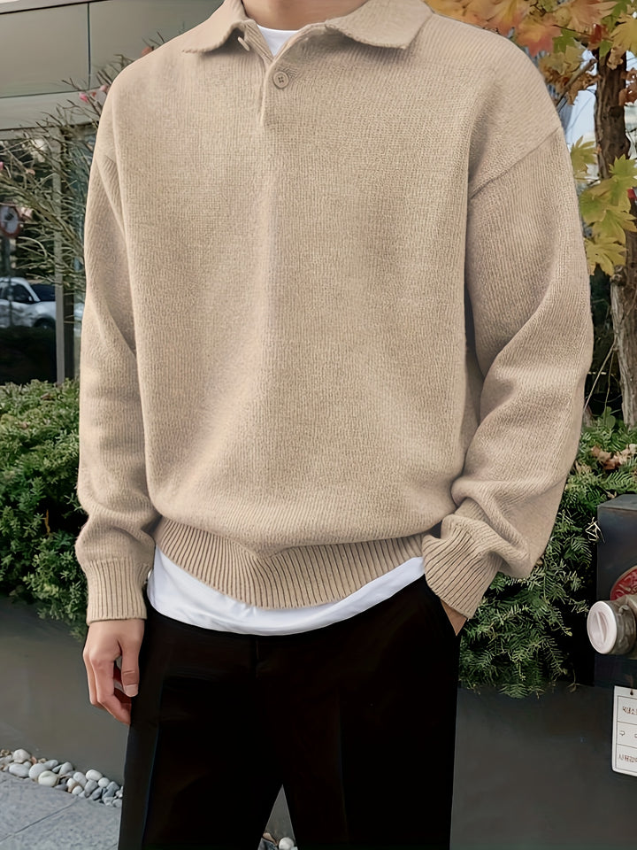 Sebastian | Relaxed Knit Polo Sweater